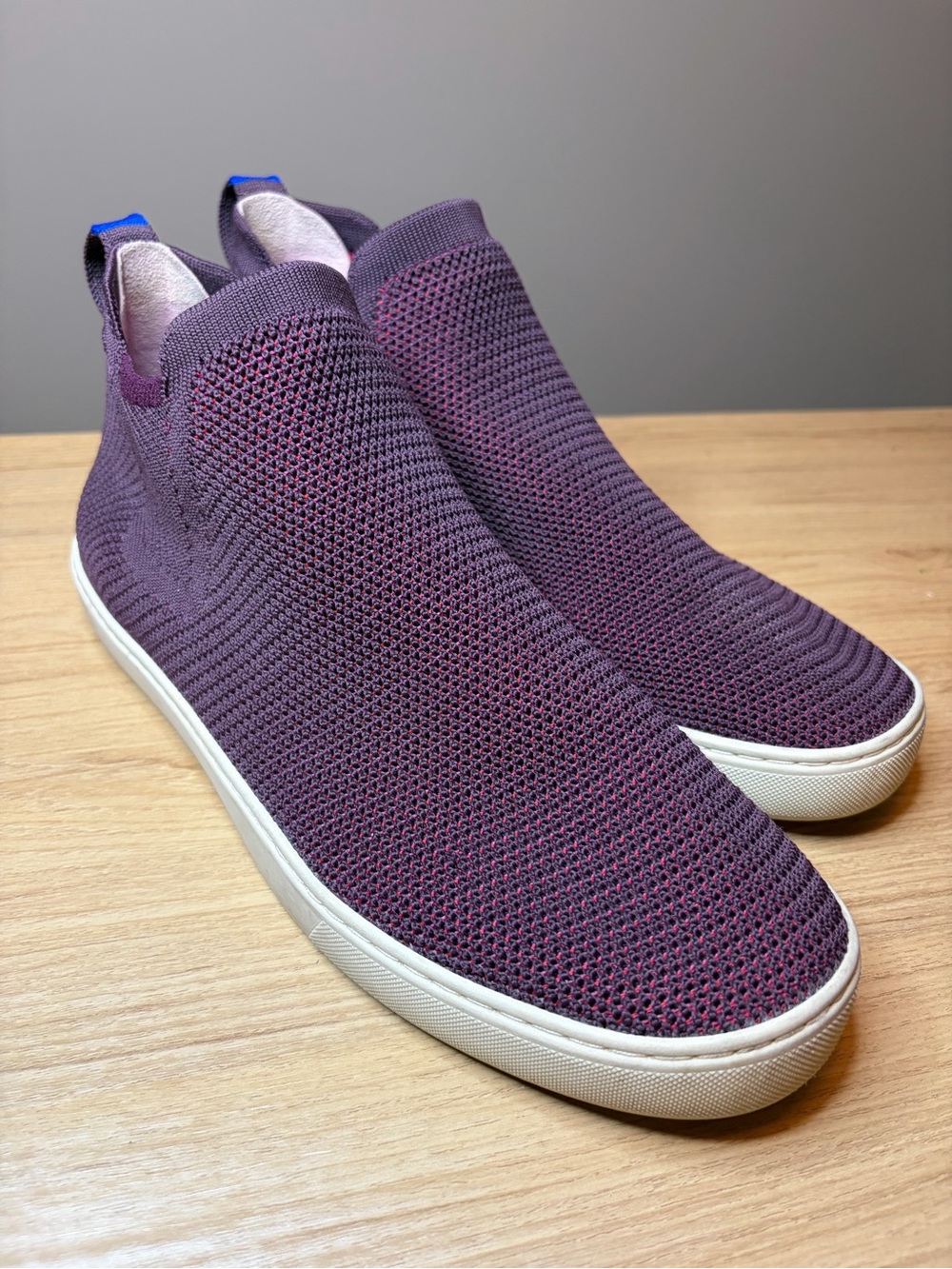 Rothy’s The High Top Purple Magenta Knit Slip On Sneakers Womens 11.5